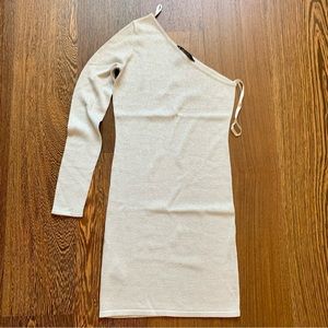 BCBGMAXAZRIA One Shoulder Inya Silver Dress